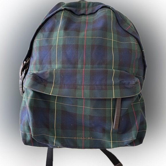 Givenchy Handbags - Authentic RARE Givenchy Backpack Plaid Blue and Green